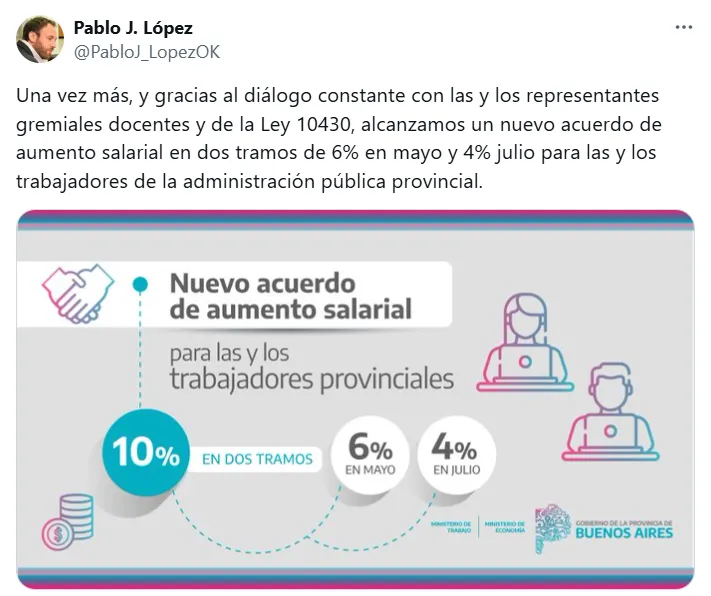 Pablo J. López Nuevo acuerdo de aumento salarial