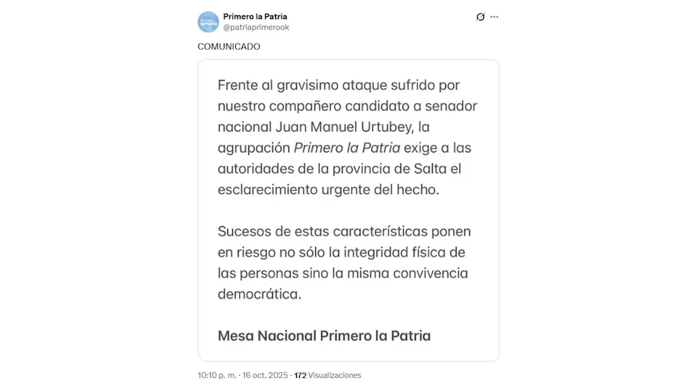 Comunicado Fuerza Patria