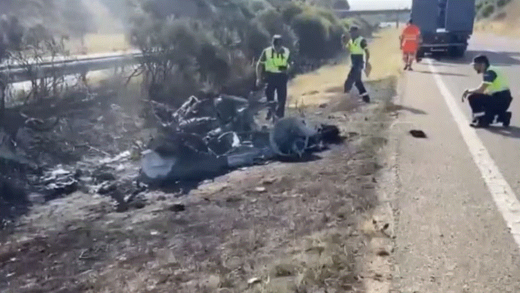 Así quedó el auto de Diogo Jota.