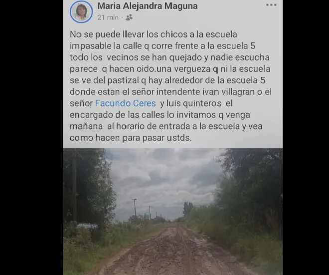 Reclamo vecinal contra Iván Villagrán Carmen de Areco