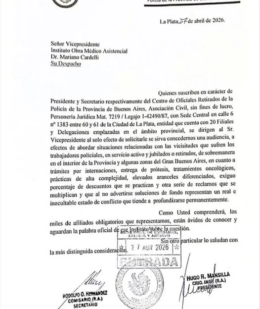 El reclamo presentado por el Centro de Oficiales Retirados.
