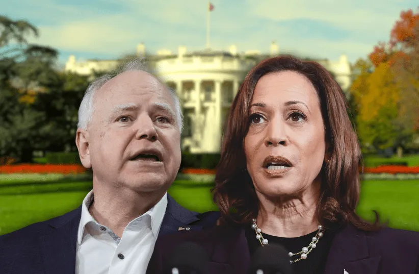Kamala Harris junto a Tim Walz.