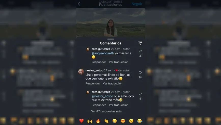 El comentario de Néstor Soto en una publicación de Catalina