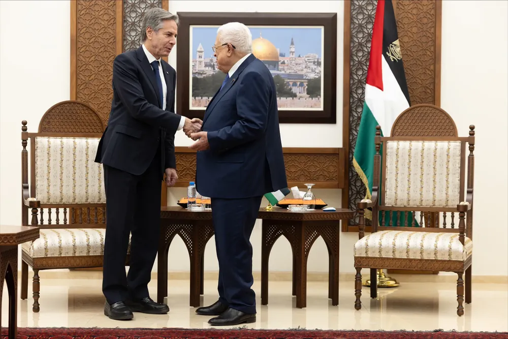 Mahmoud Abbas y Blinken Antony