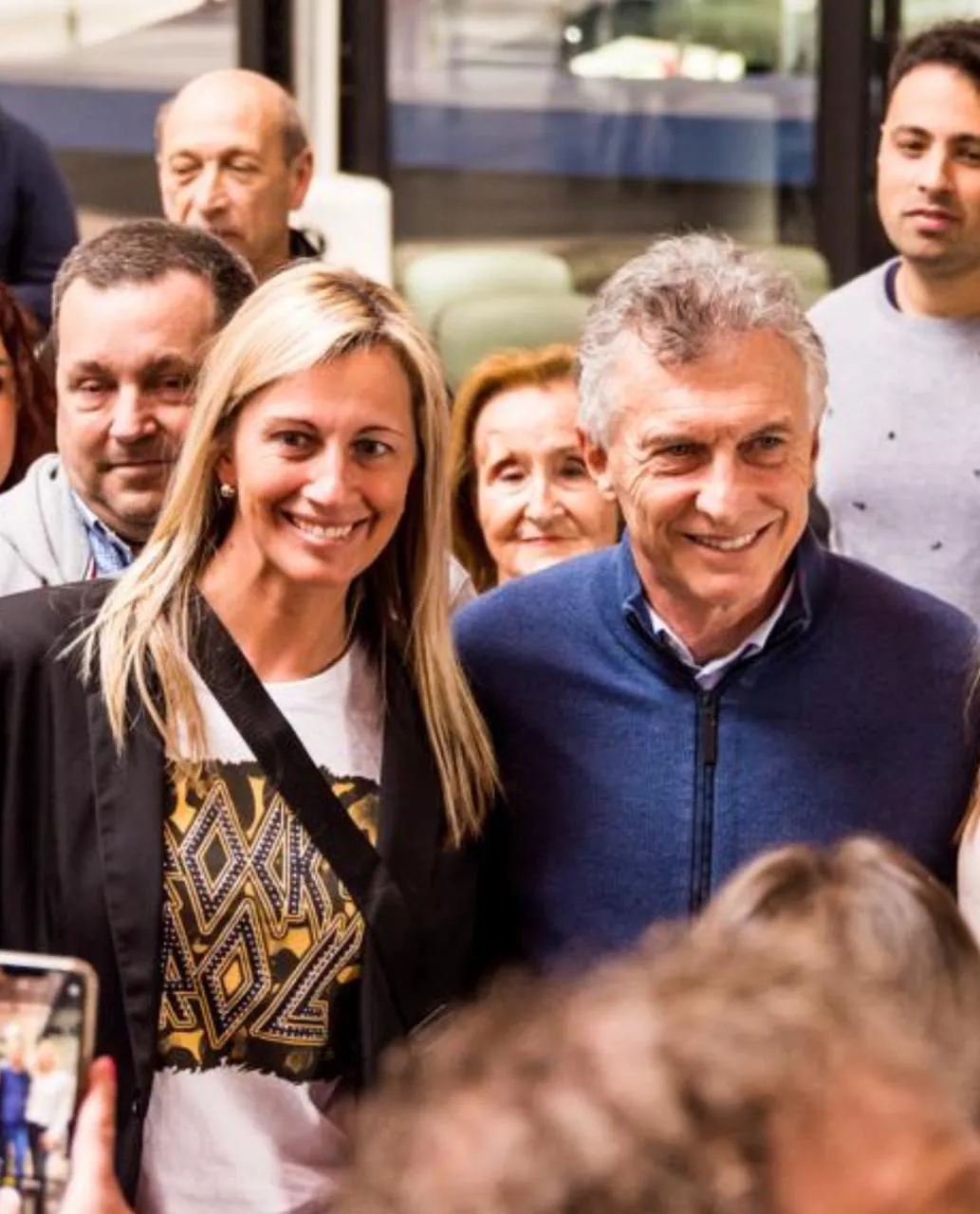 María Paula Bustos junto a Mauricio Macri