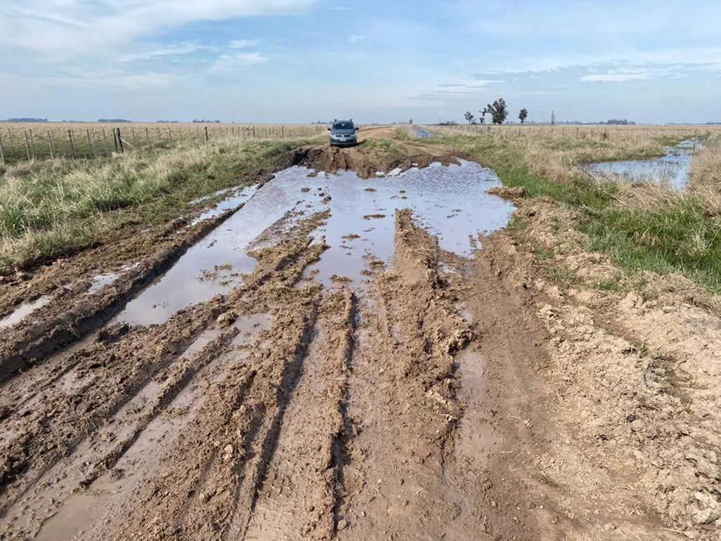 Reclamo de productores por caminos rurales anegados