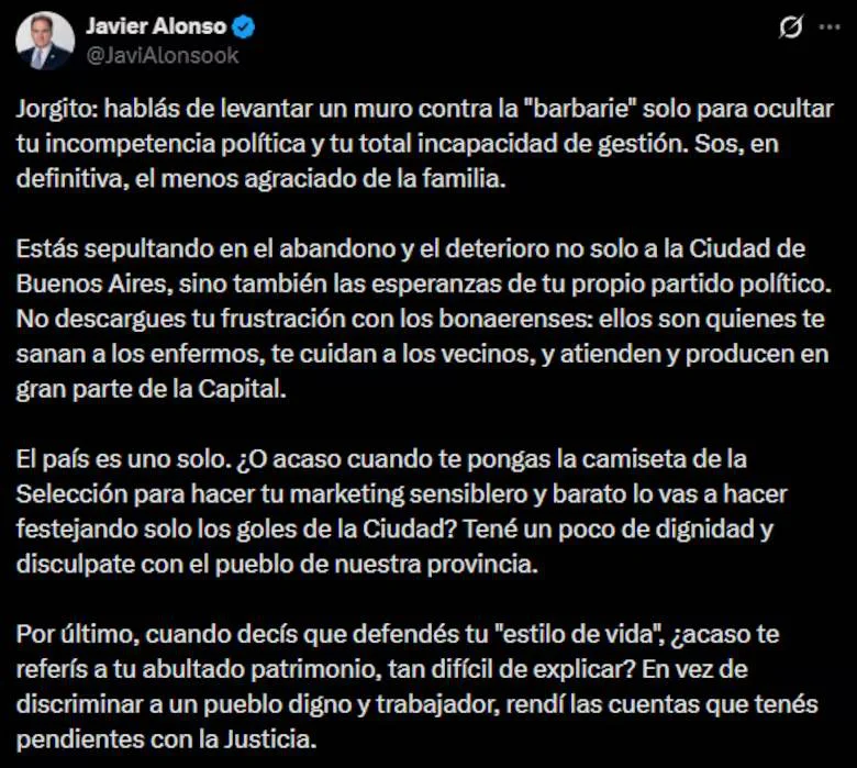 Javier Alonso contra Jorge Macri