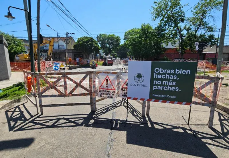 En San Isidro, avanzan las obras de pavimentación.