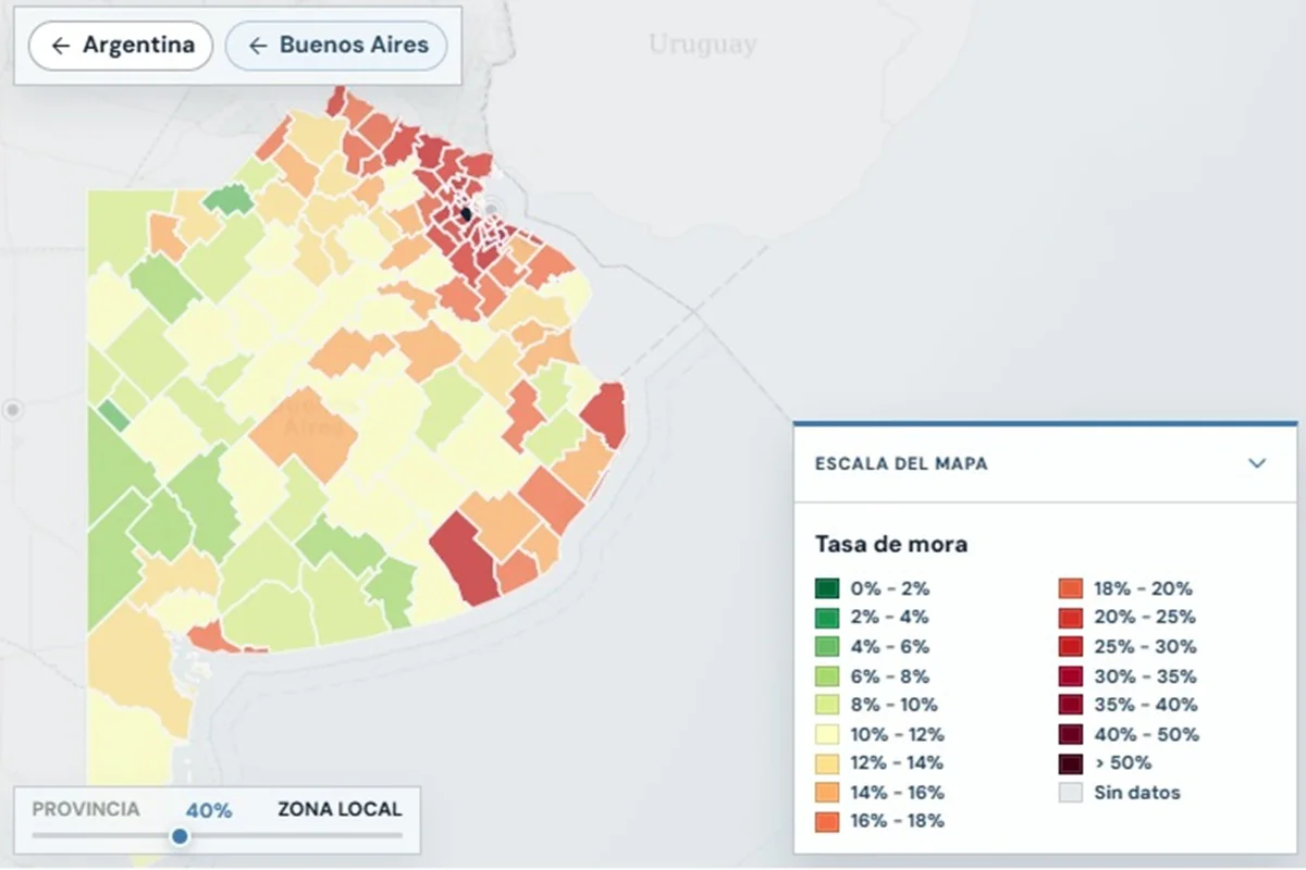 Mapa del endeudamiento Provincia de Buenos Aires
