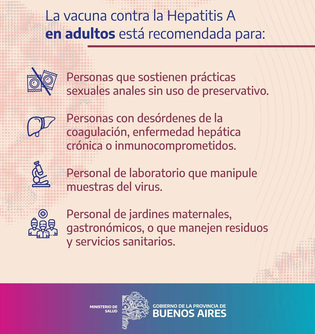 La vacuna contra la Hepatitis A está incorporada en el Calendario Nacional de Vacunación