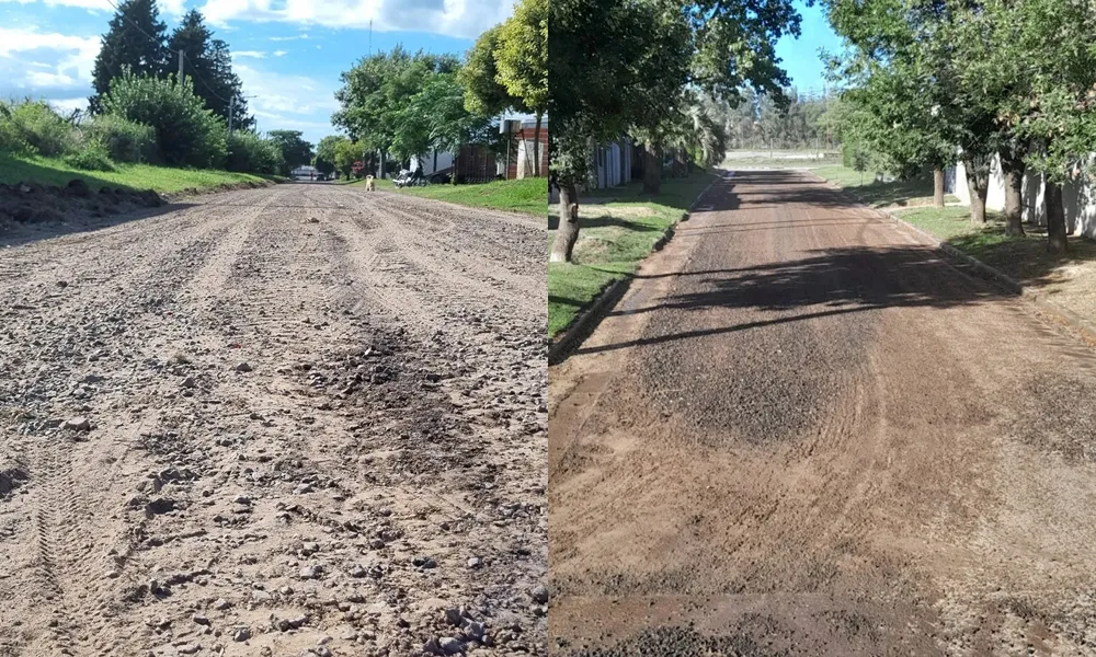 Sigue el reacondicionamiento de calles en Rojas.