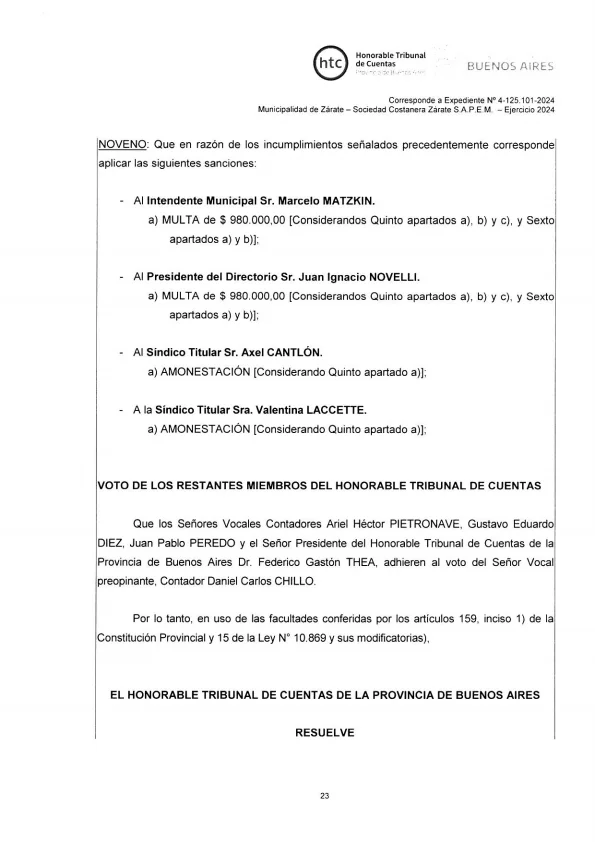 Multa a Marcelo Matzkin