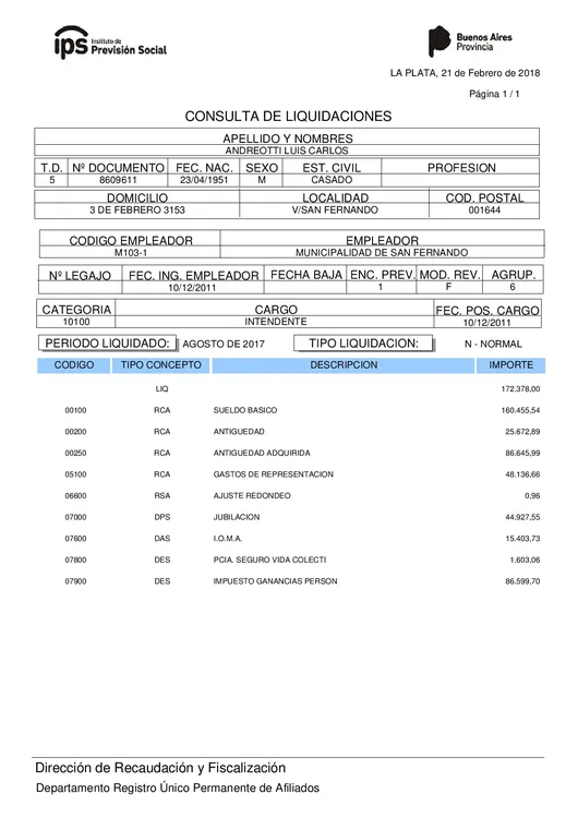 Impacta la abultada suma que gana el intendente Andreotti