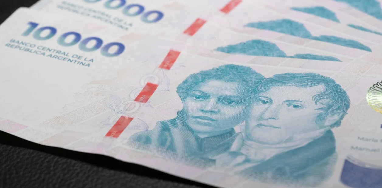 Billete de diez mil pesos Argentina