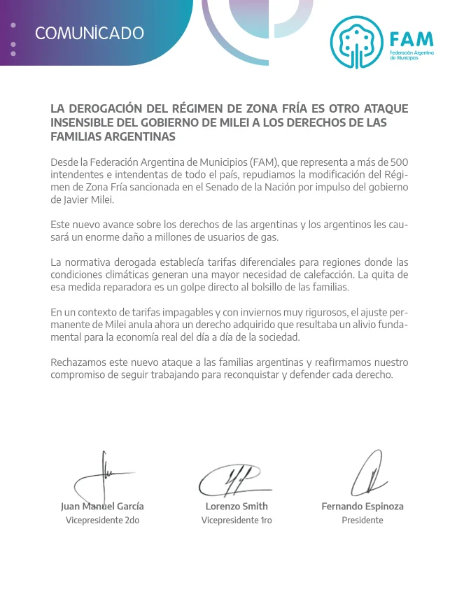 Comunicado FAM