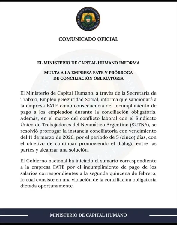 Comunicado de Capital Humano