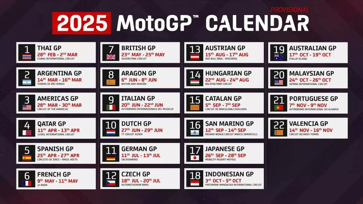 Calendario 2025 Moto GP