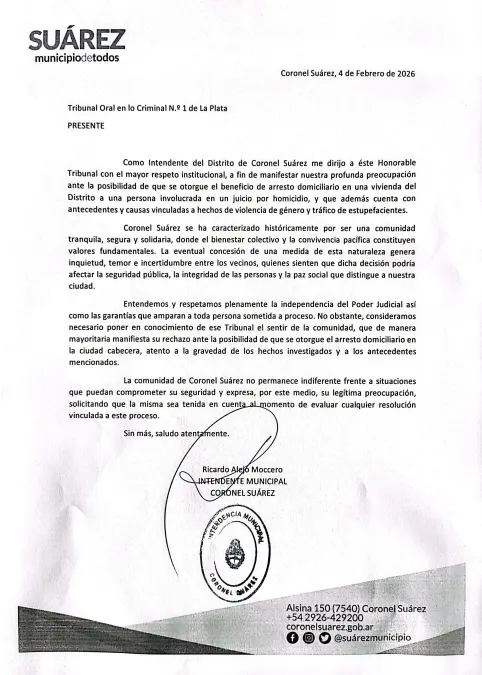 pedido coronel suárez