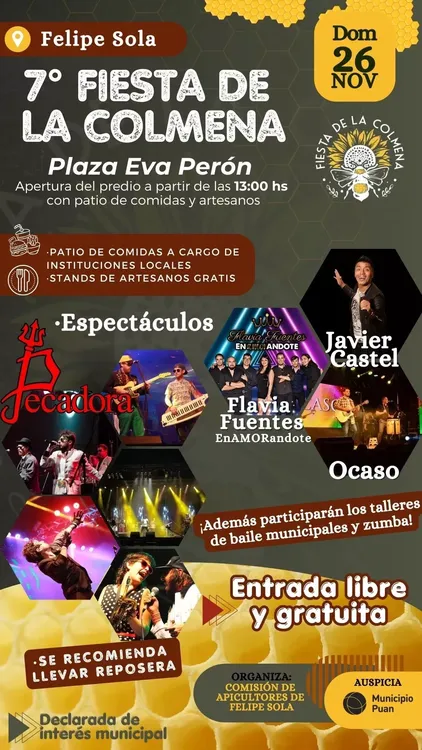 Puan: llega la 7° Fiesta de la Colmena a Felipe Solá