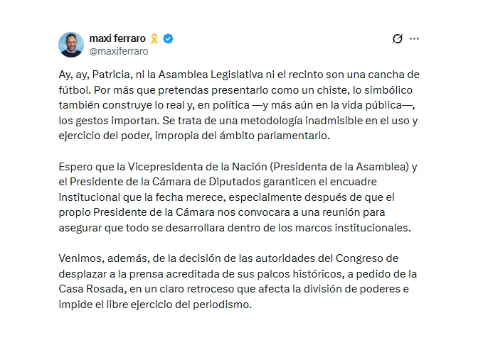Post X Maxi Ferraro