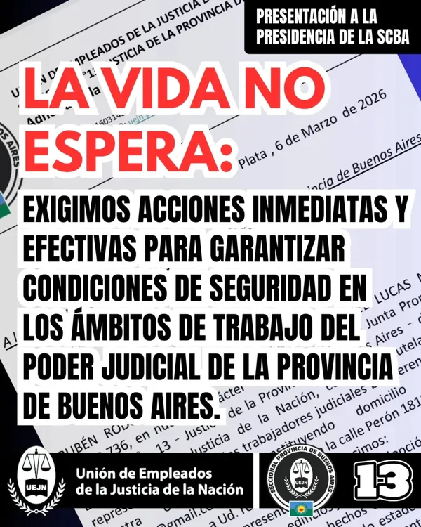 Escala la tensión en tribunales bonaerenses y judiciales exigen medidas urgentes de seguridad