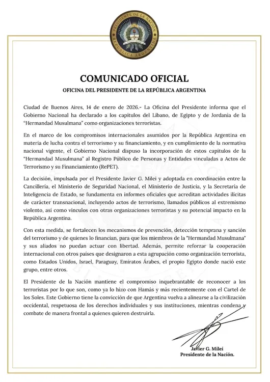 Comunicado Presidencia