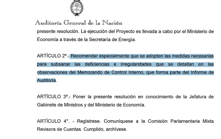 Informe de la AGN contra Caputo