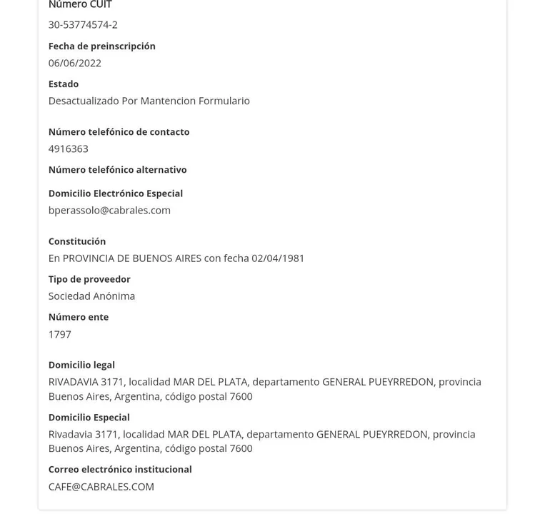 La Casa Rosada gasta $61 millones en provisiones de café y azúcar