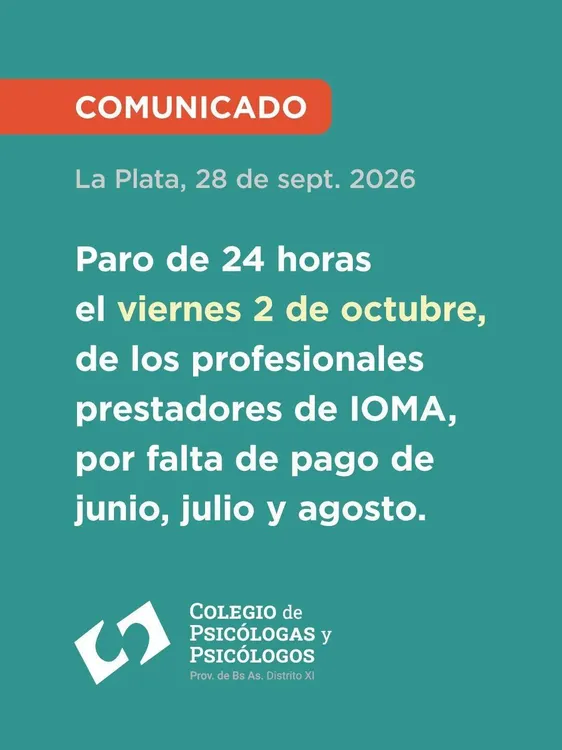 Por falta de pagos, psicólogos no atenderán a los afiliados de IOMA.
