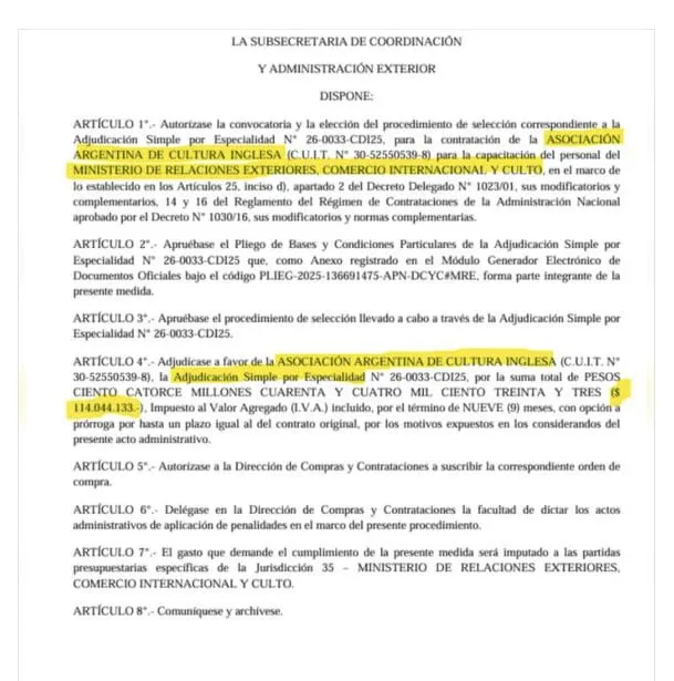 Adjudicación Sturzenegger