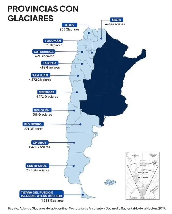 Provincias con glaciares