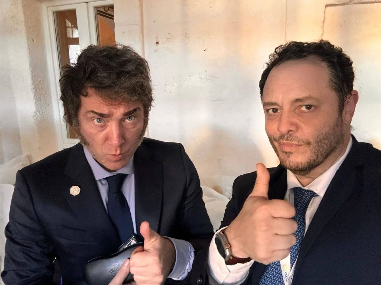 Javier Milei y Demian Reidel